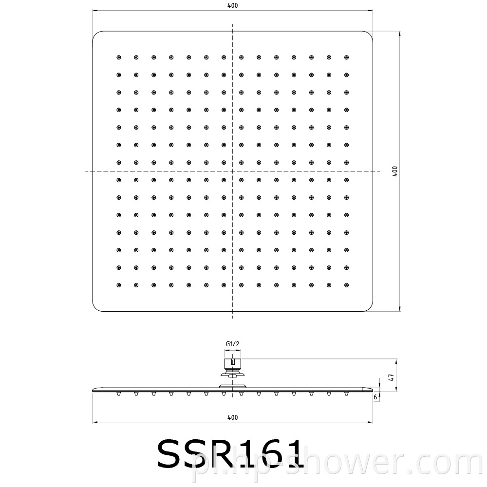 16'' Rainfall Shower Head Rose